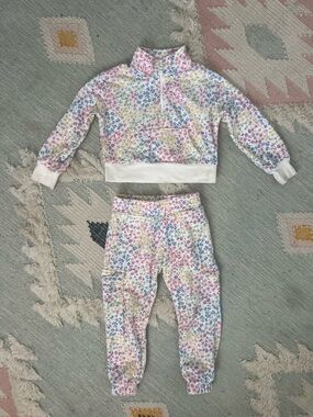 Girls floral print track suit size 5